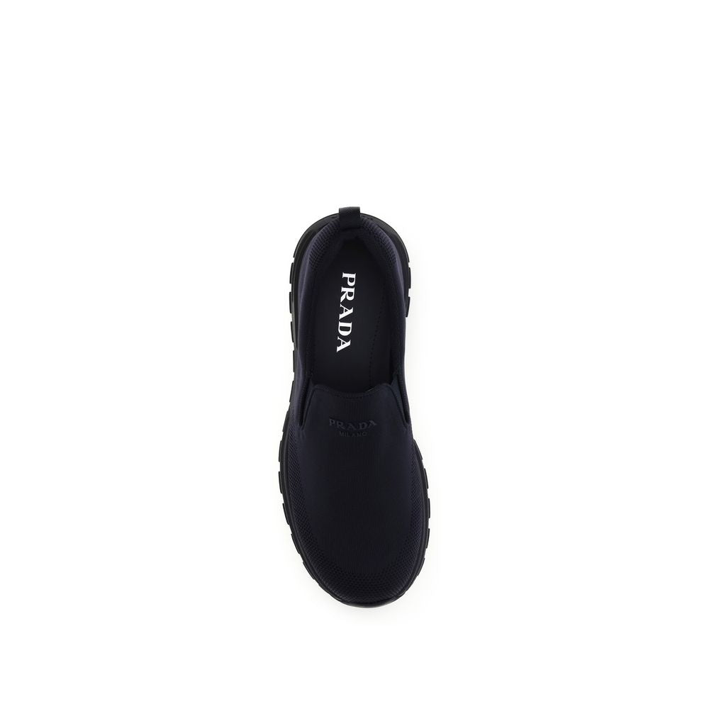 Prada Blaue Low-Top-Sneaker aus recyceltem Polyamid-4