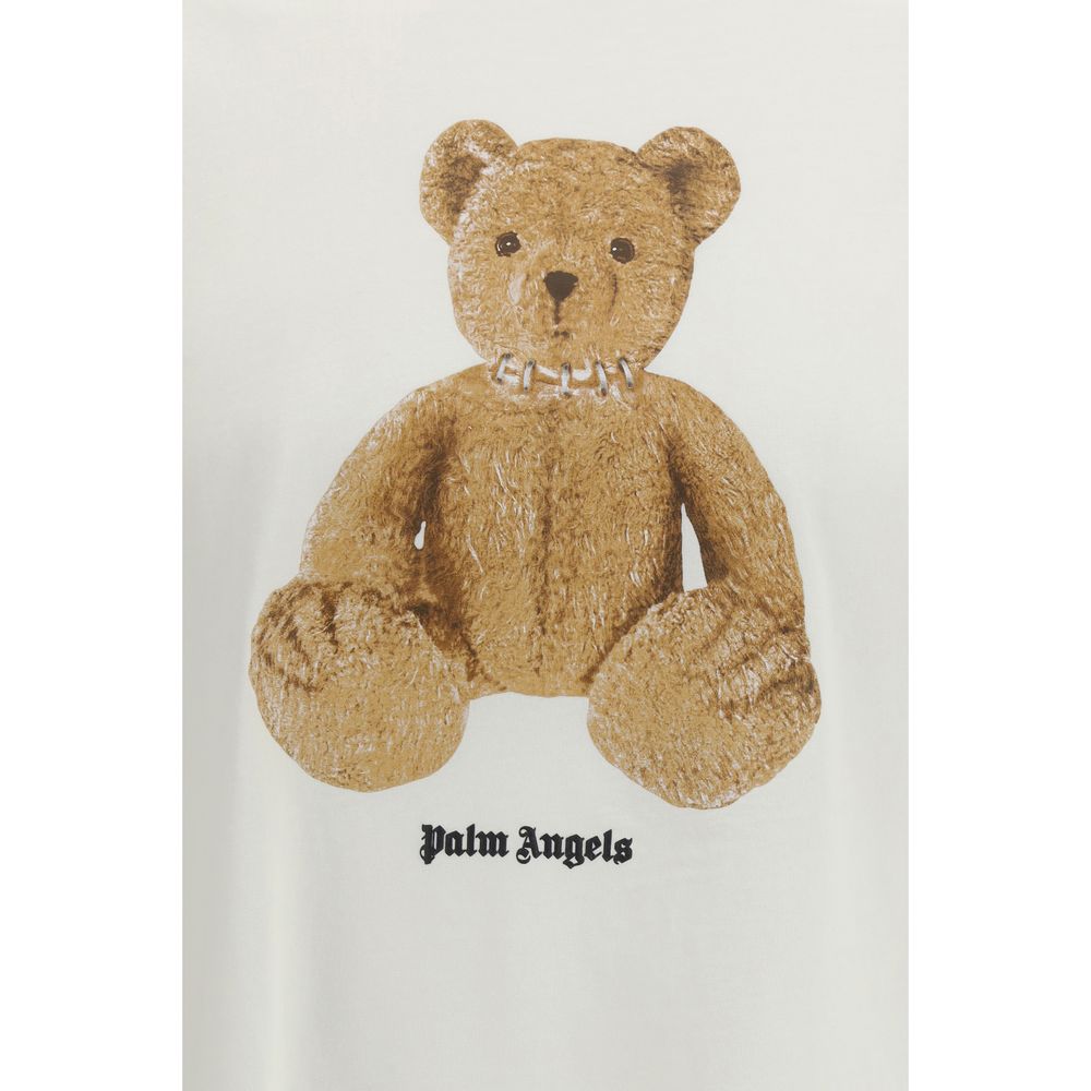 Palm Angels White Cotton T-Shirt-3