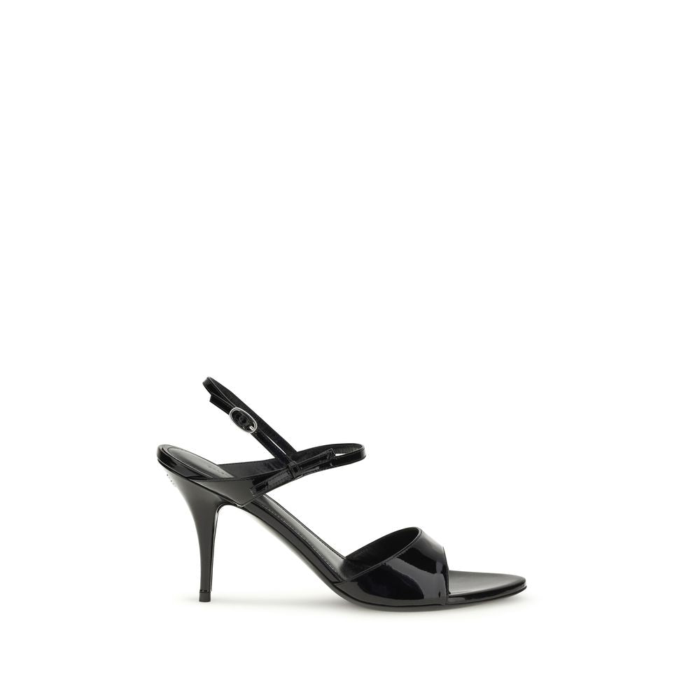 Balenciaga Black Bos Taurus Calfskin Stiletto Heel Sandals-1