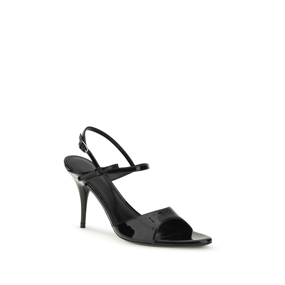 Balenciaga Black Bos Taurus Calfskin Stiletto Heel Sandals-2