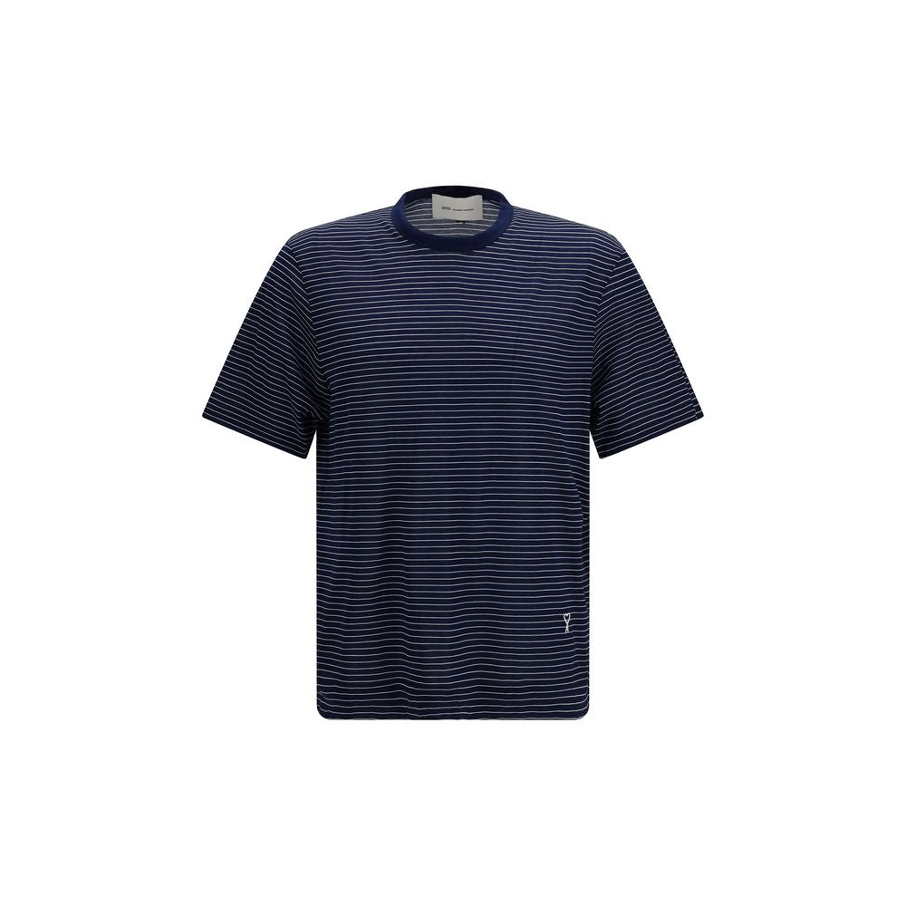 Ami Paris Blaues Baumwoll-T-Shirt-1