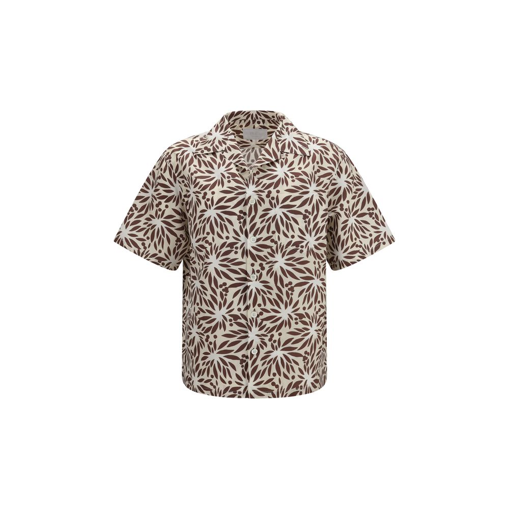 Prada Hemd mit braunem Baumwollmuster-1