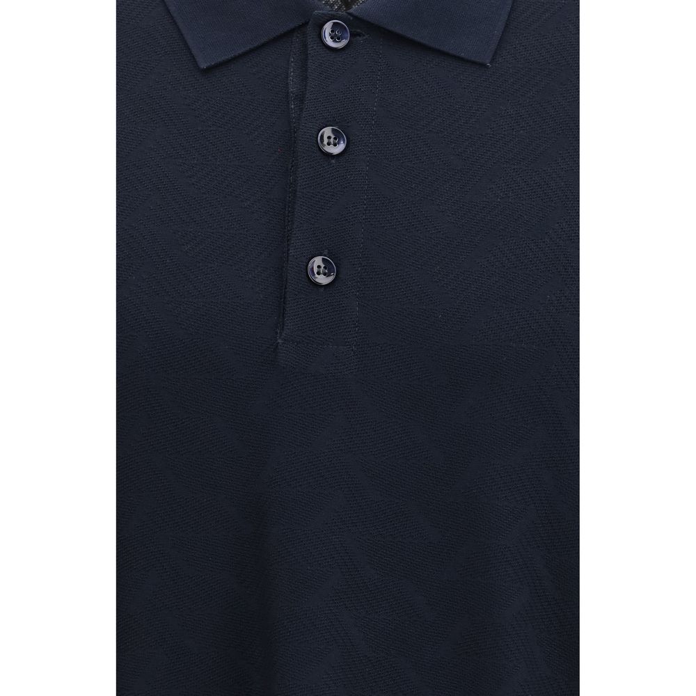 Giorgio Armani Blaues Poloshirt aus Viskose-3