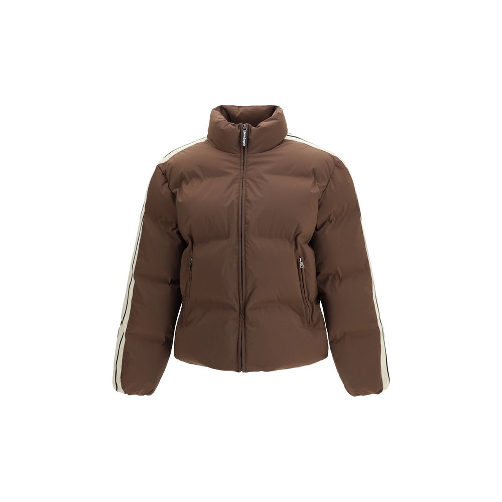 Palm Angels Braune Polyamid-Jacke in voller Länge-1