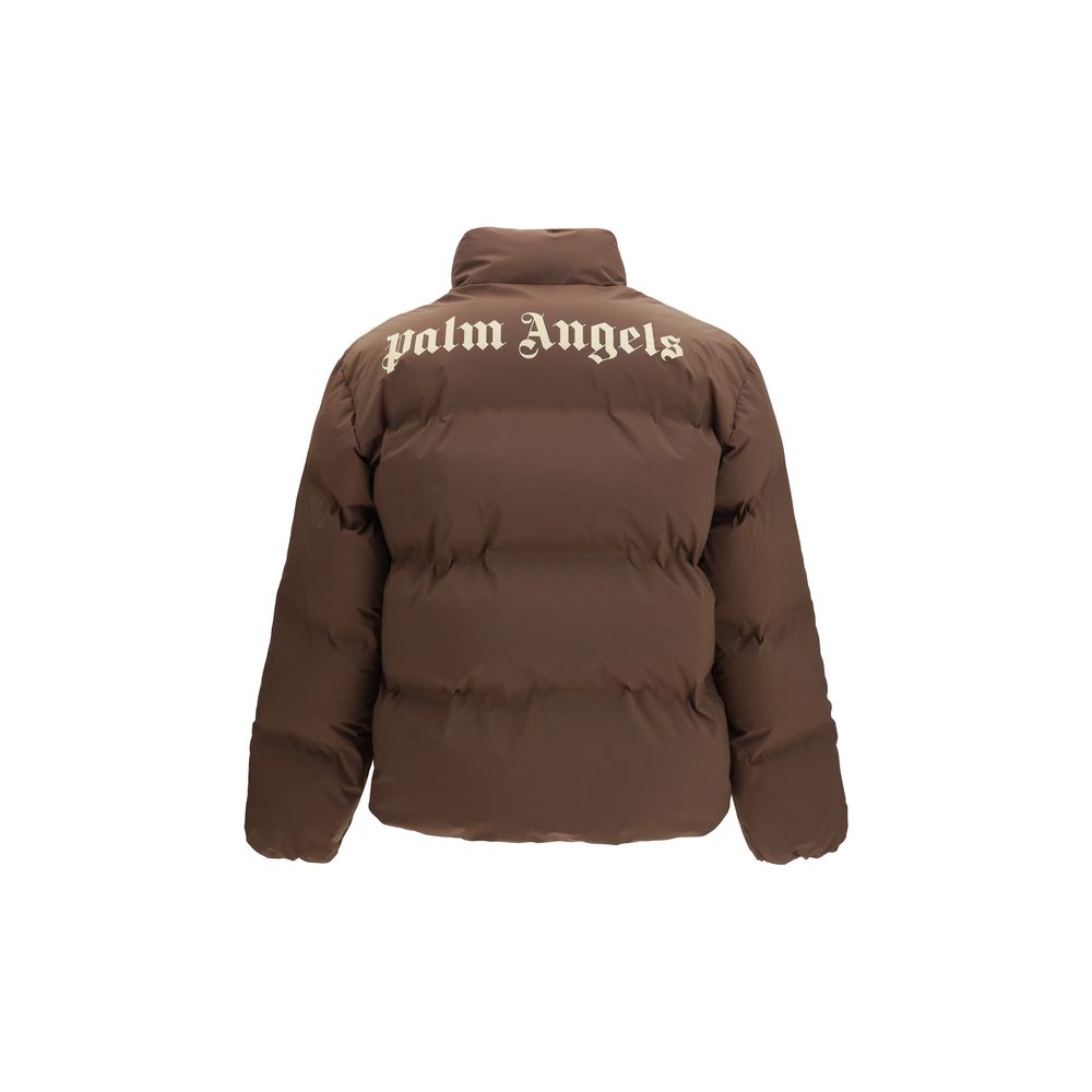Palm Angels Braune Polyamid-Jacke in voller Länge-2