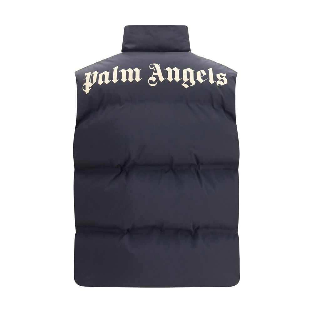 Palm Angels Schwarze Polyamid-Ärmellose Jacke-2