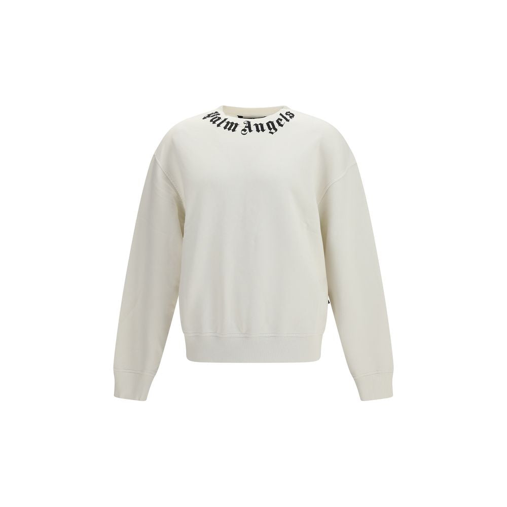 Palm Angels White Cotton Sweatshirt-1