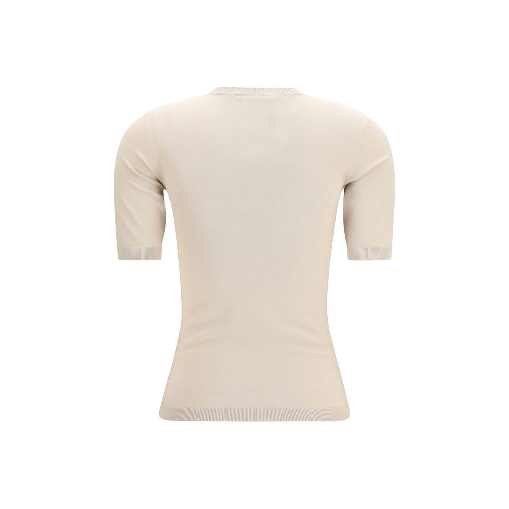 Max Mara Beige Viscose T-Shirt-2