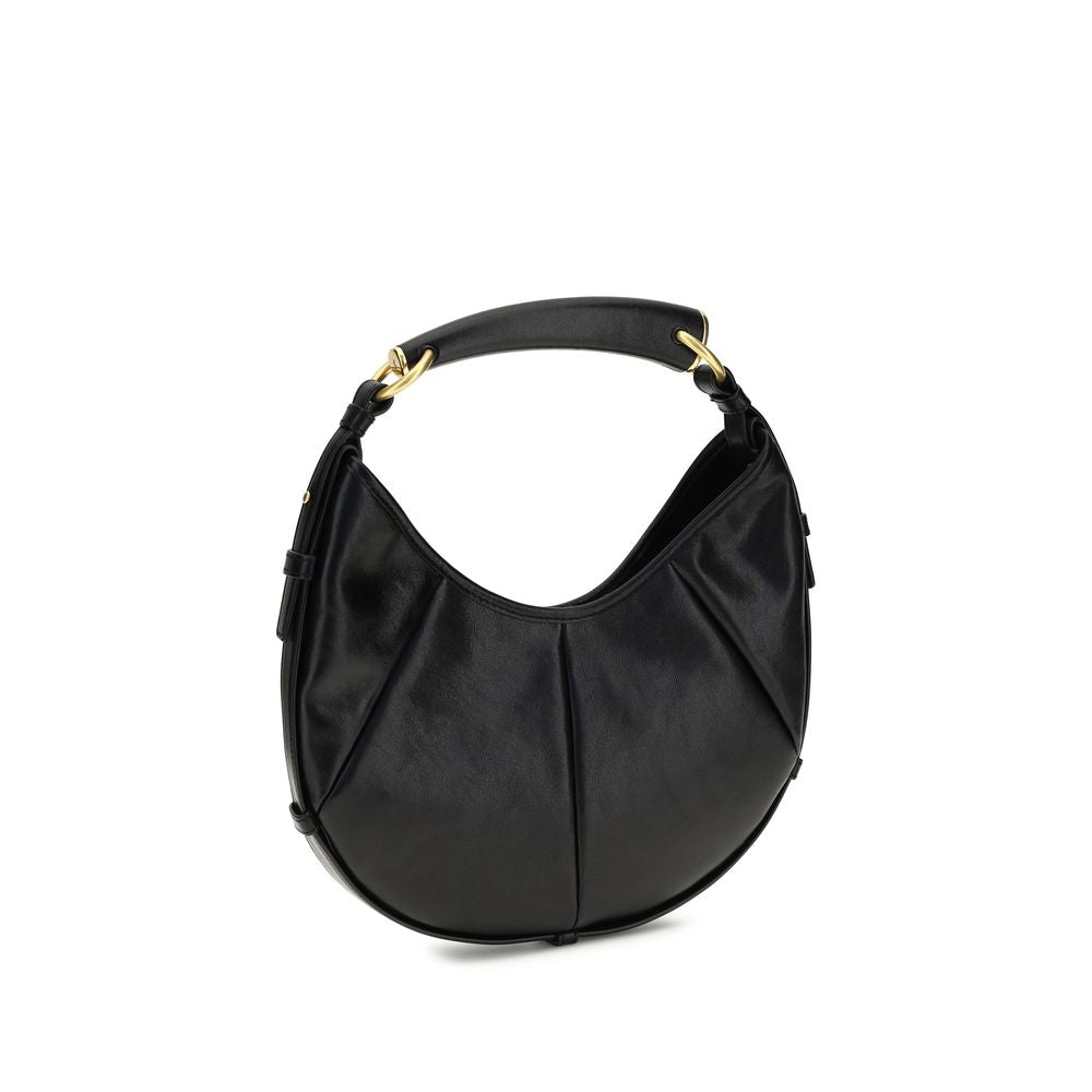 Saint Laurent Schwarze Bos Taurus Kalbsleder Schultertasche-2