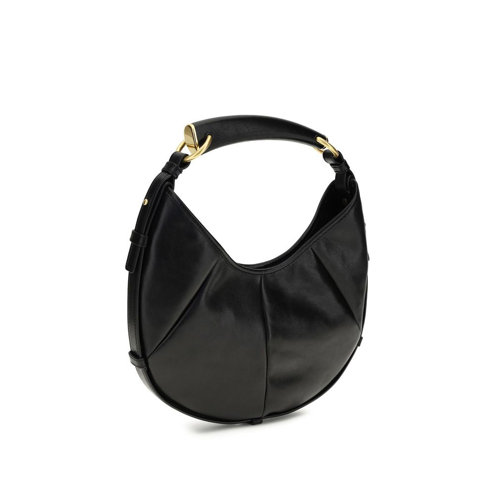 Saint Laurent Schwarze Bos Taurus Kalbsleder Schultertasche-3