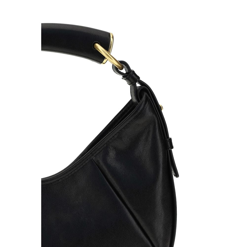Saint Laurent Schwarze Bos Taurus Kalbsleder Schultertasche-4