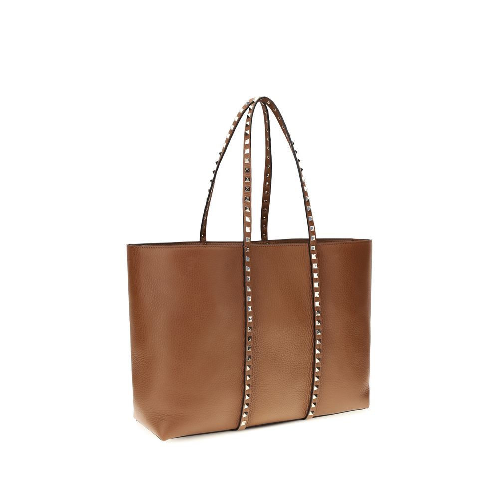Valentino Garavani Braune Kalbsleder Bos Taurus Schultertasche-3