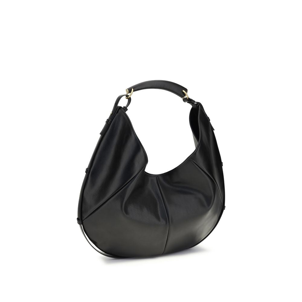 Saint Laurent Schwarze Bos Taurus Kalbsleder Schultertasche-3