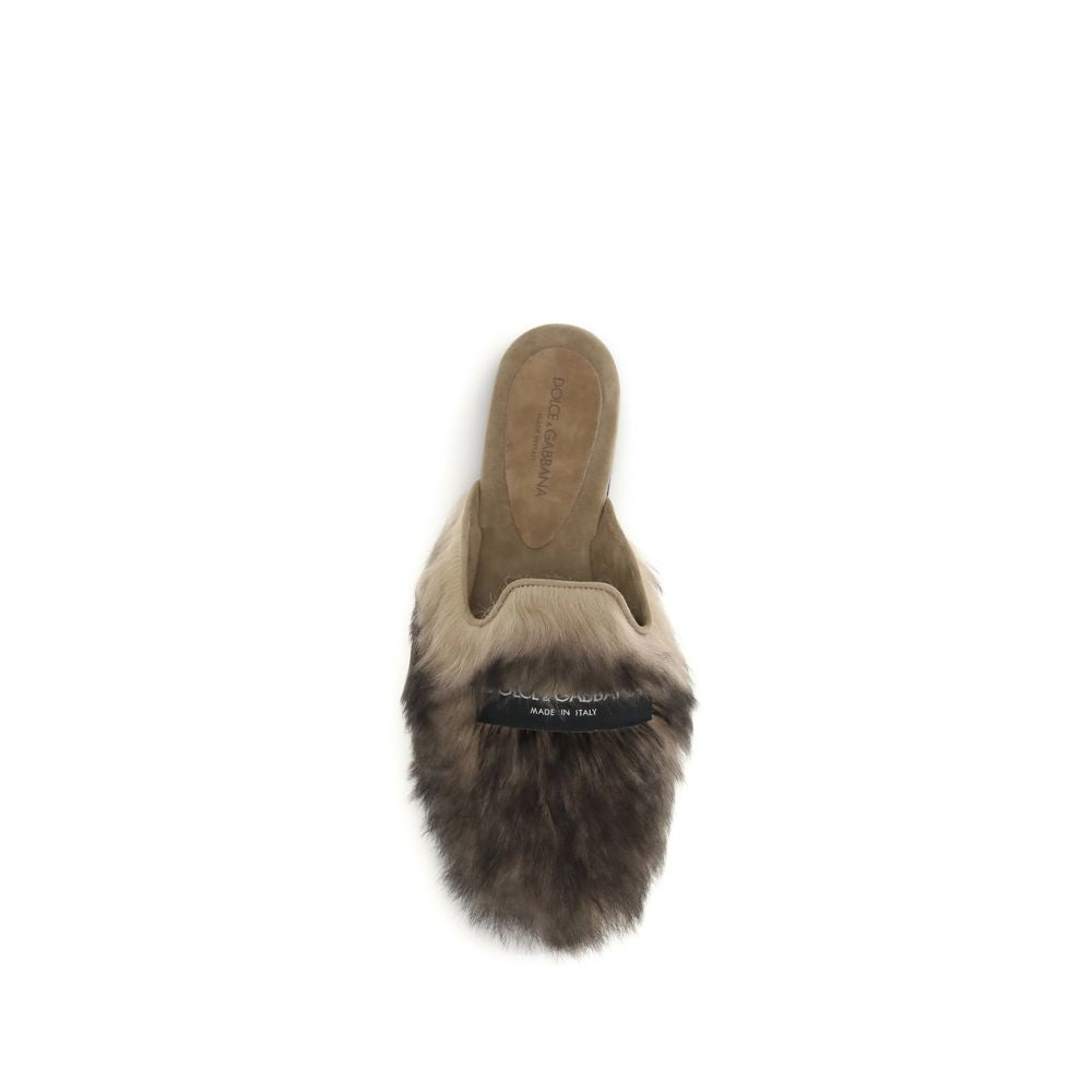 Dolce & Gabbana Graue Lamm Ovis Aries Aries Mules-4