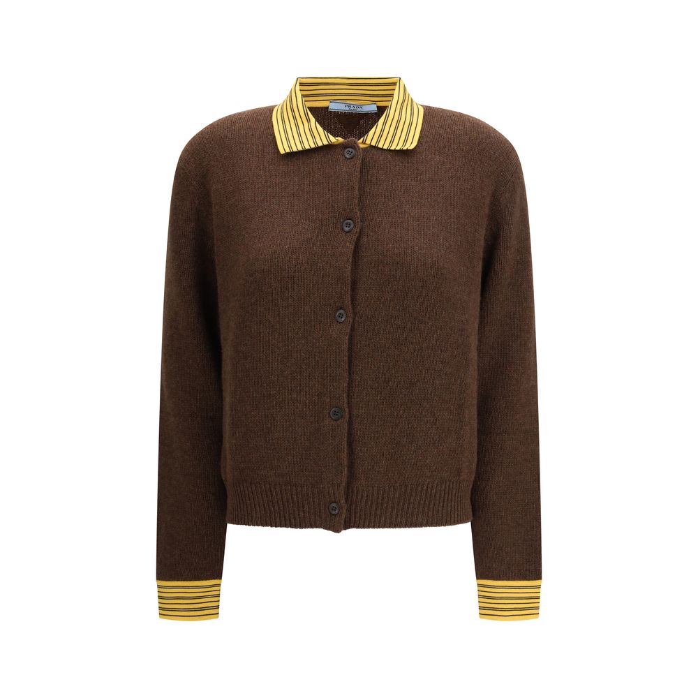 Prada Brauner Kaschmir-Strickjacke-1