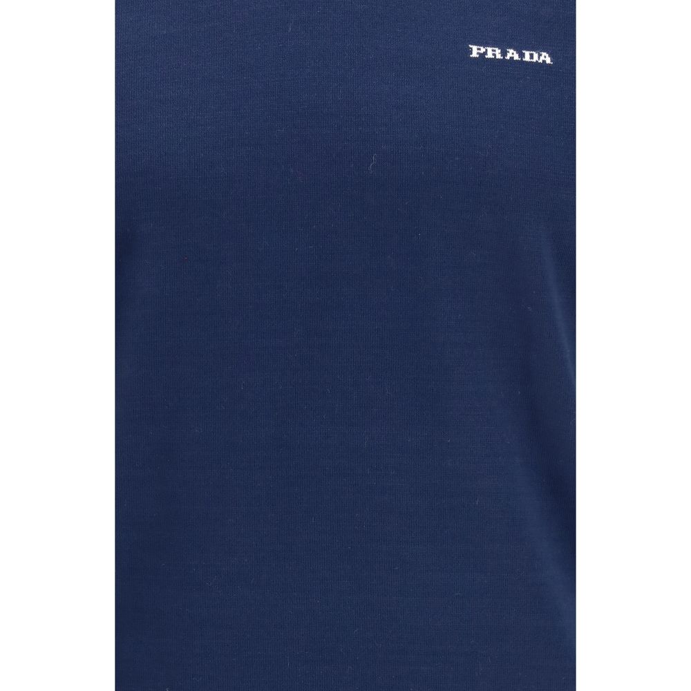 Prada Blaues Baumwoll-T-Shirt-3