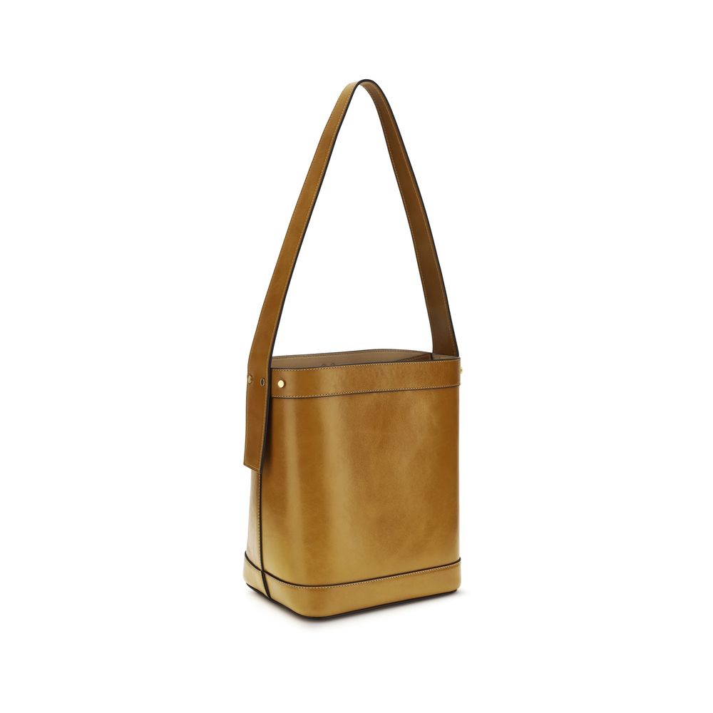 Versace Braune Kalbsleder Bos Taurus Bucket Bag-3