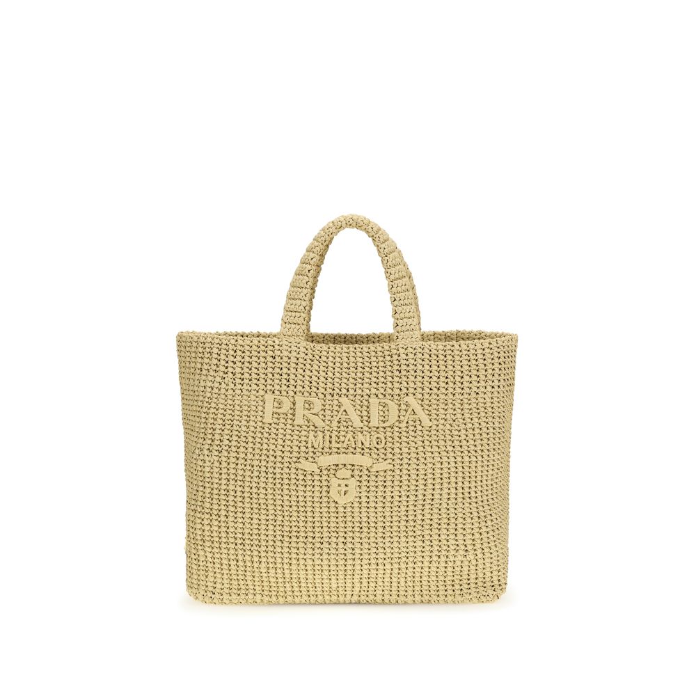 Prada Beige Raffia Shoulder Bag-1