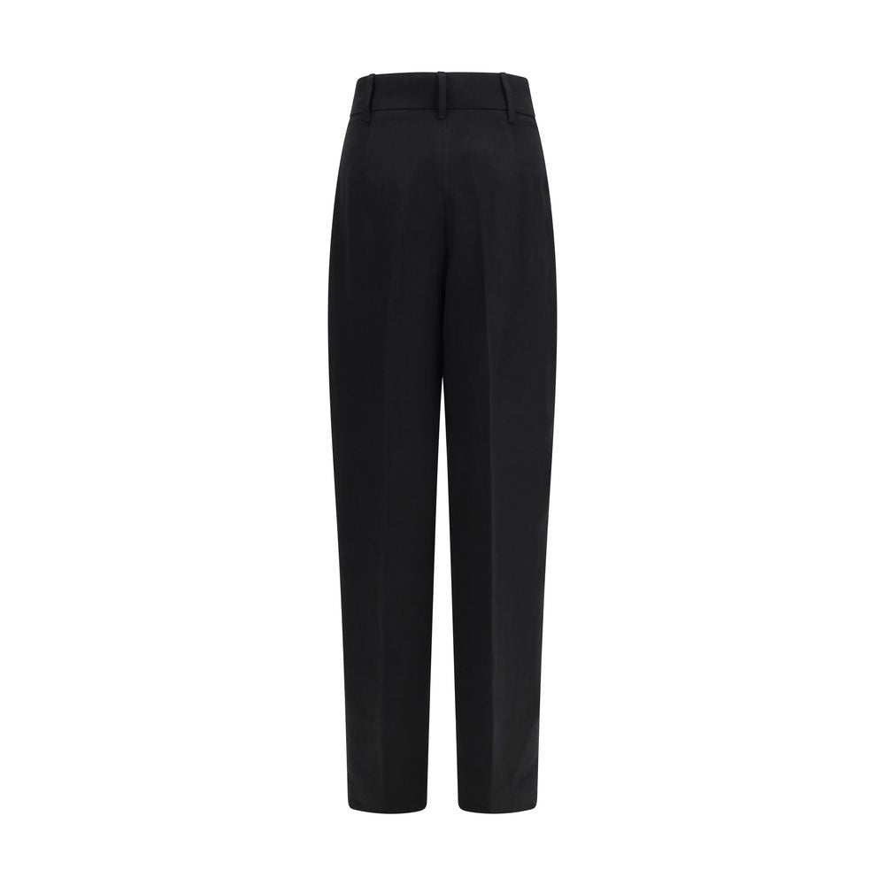 Max Mara Black Linen Trousers-2