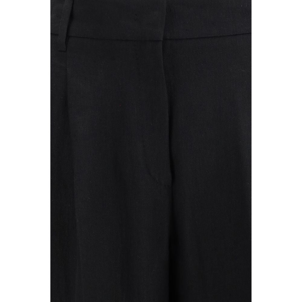 Max Mara Black Linen Trousers-3