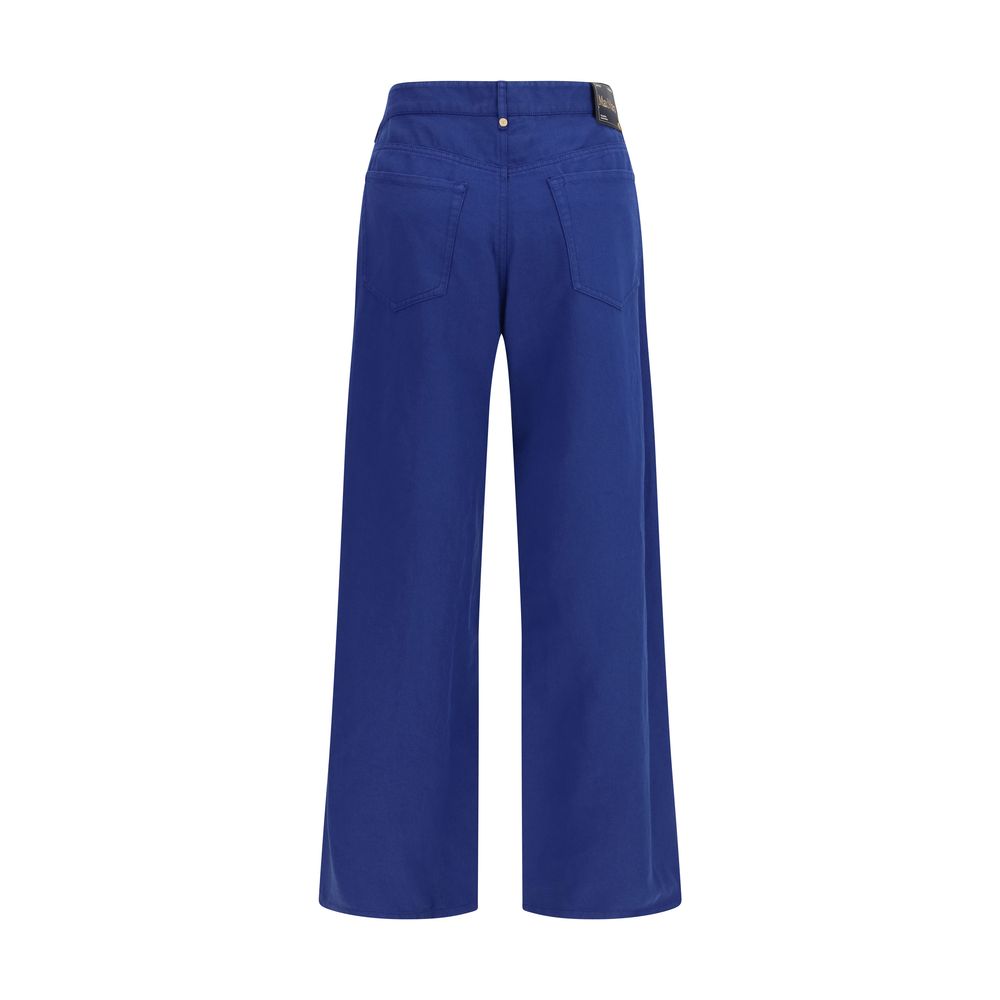 'S Max Mara Blaue Baumwoll-Freizeithose-2