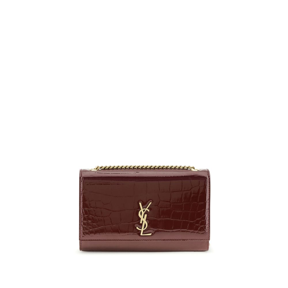 Saint Laurent Schultertasche Bos Taurus aus bordeauxrotem Kalbsleder-1