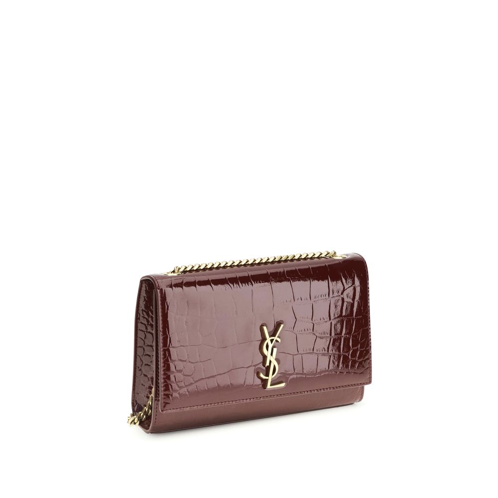 Saint Laurent Schultertasche Bos Taurus aus bordeauxrotem Kalbsleder-2