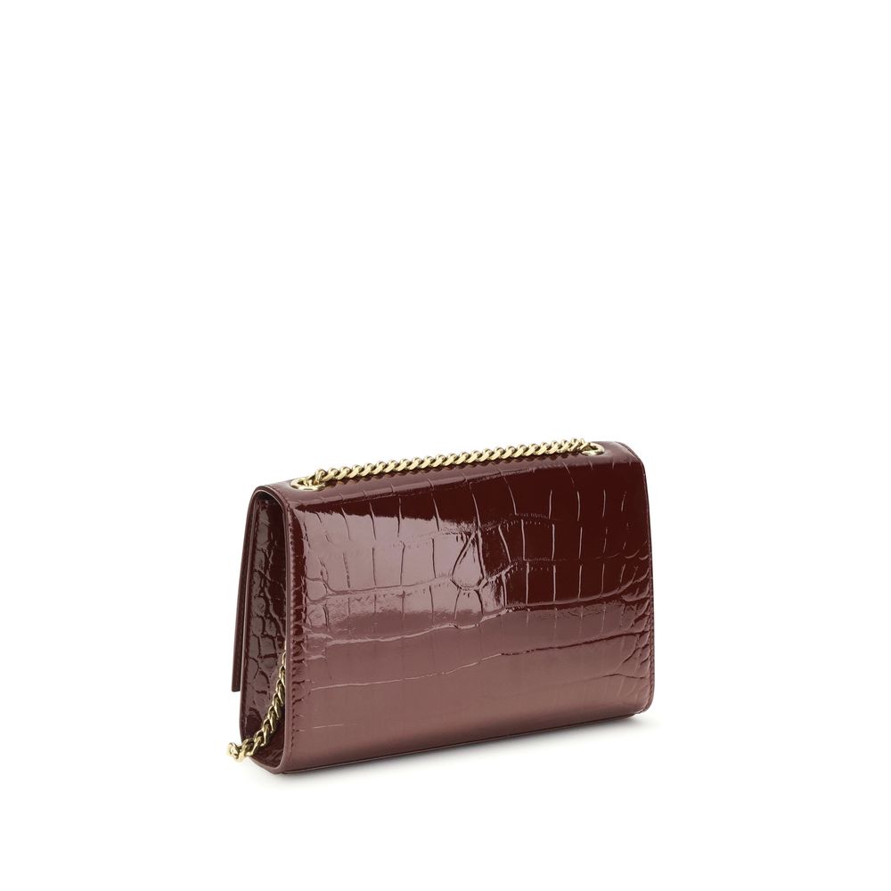 Saint Laurent Schultertasche Bos Taurus aus bordeauxrotem Kalbsleder-3