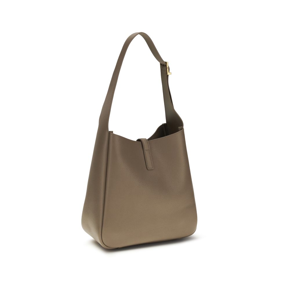 Saint Laurent Graue Bos Taurus Kalbsleder Schultertasche-3