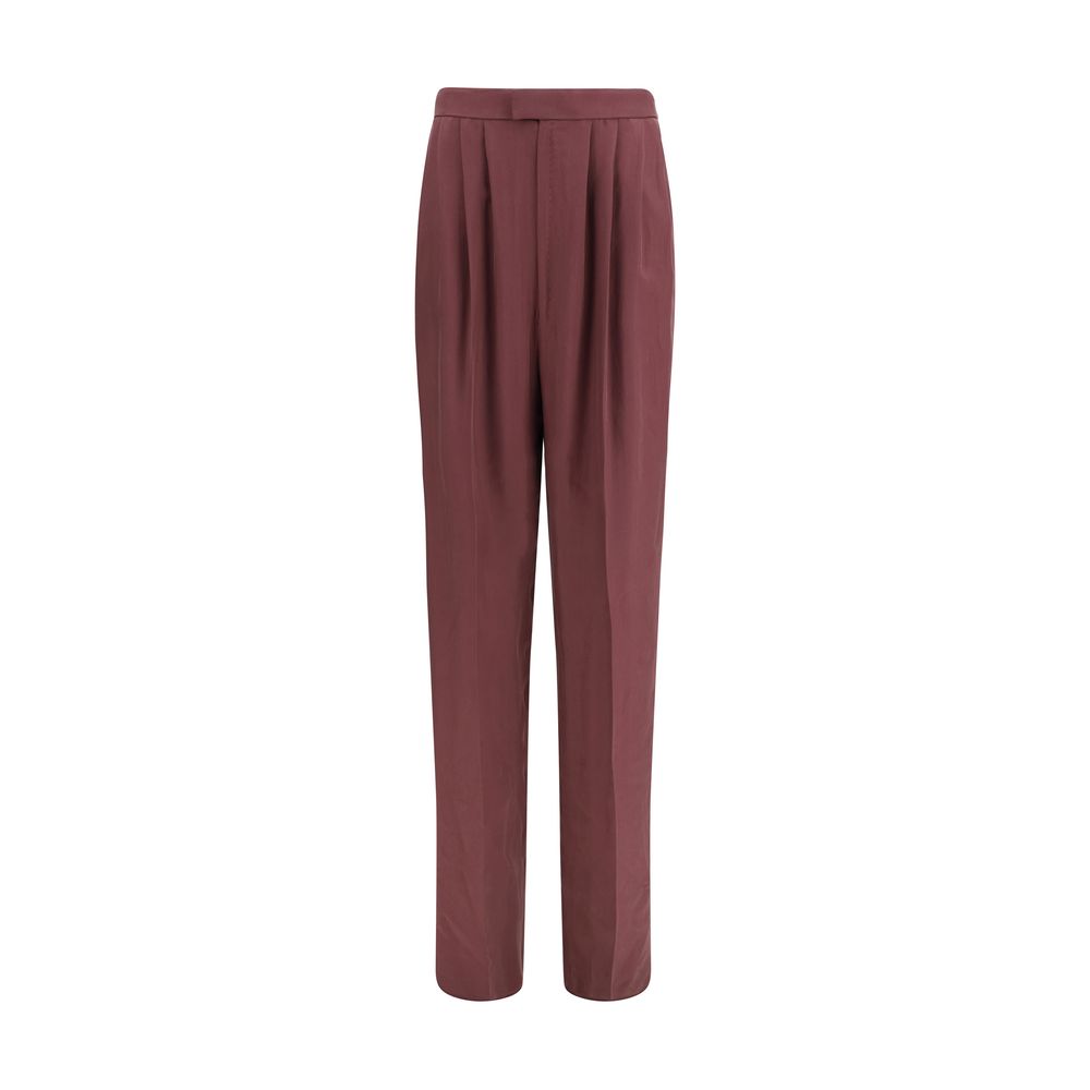 Saint Laurent Purple Silk Trousers