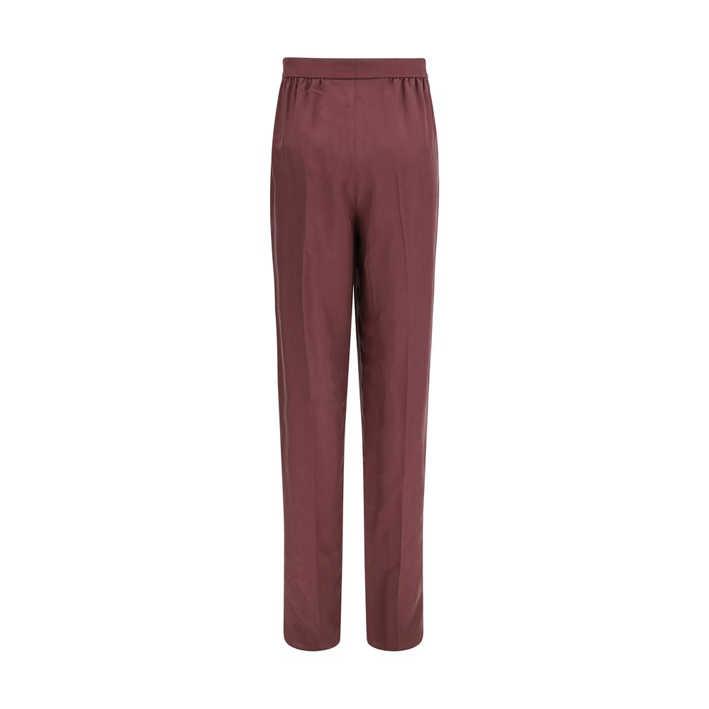 Saint Laurent Purple Silk Trousers-2