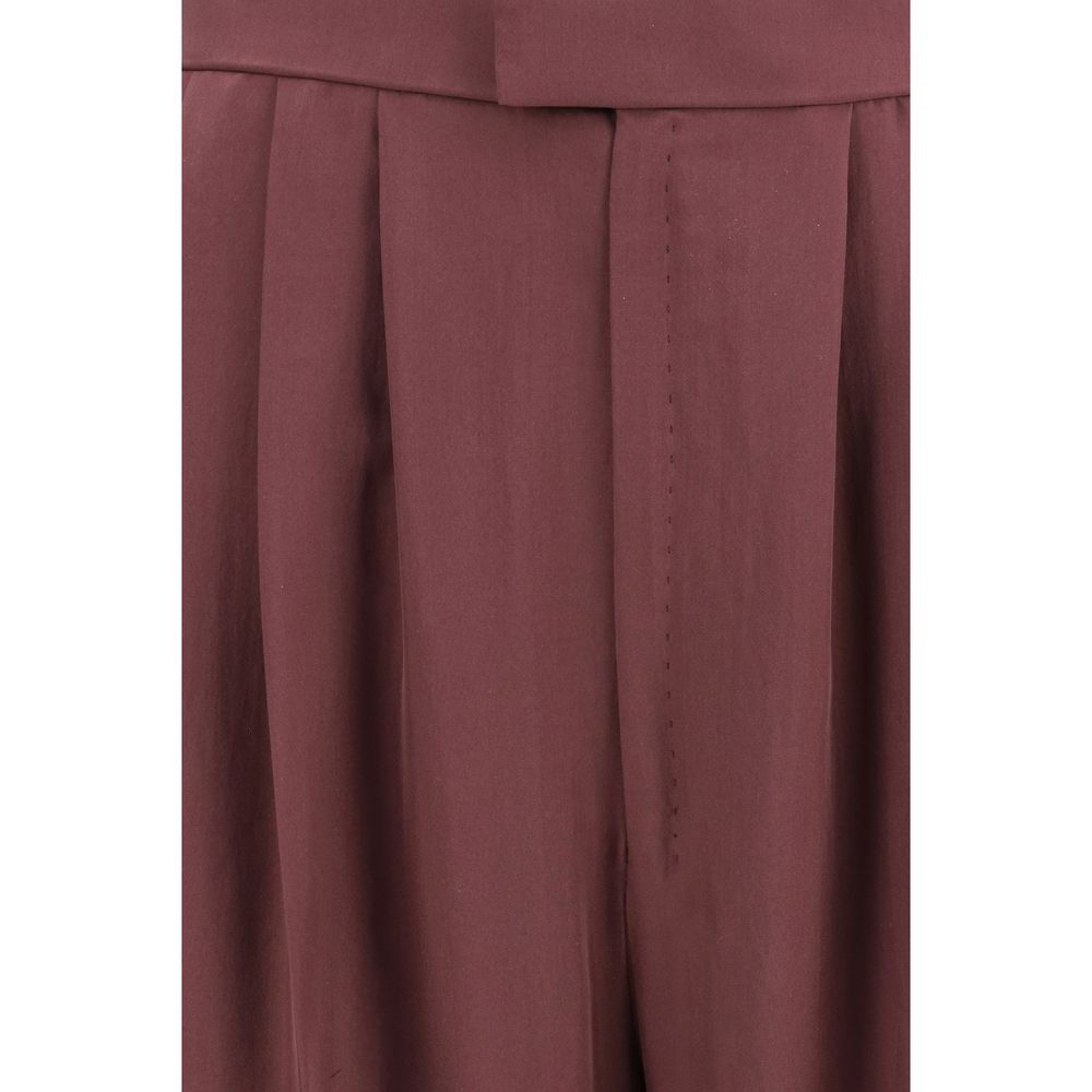 Saint Laurent Purple Silk Trousers-3