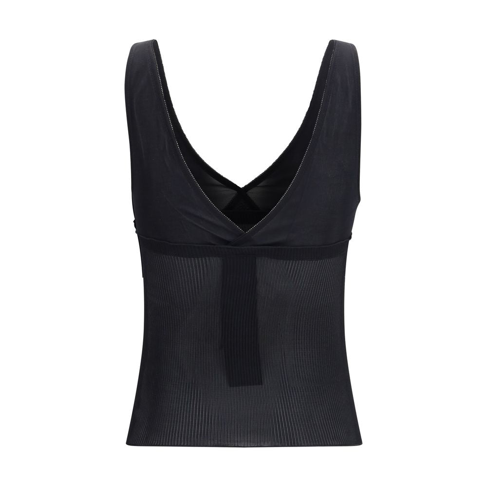 Saint Laurent Black Sleeveless Silk Top-2