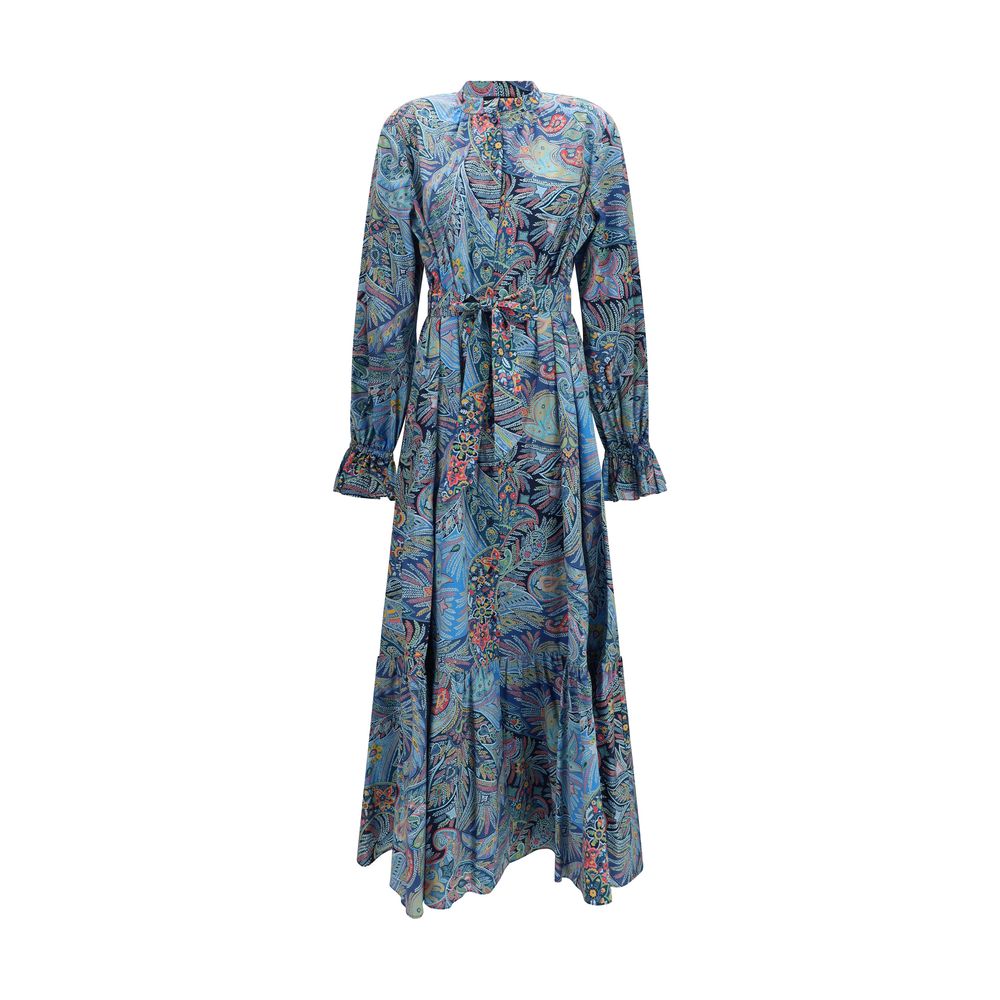Etro Blaues Baumwoll-Freizeitkleid