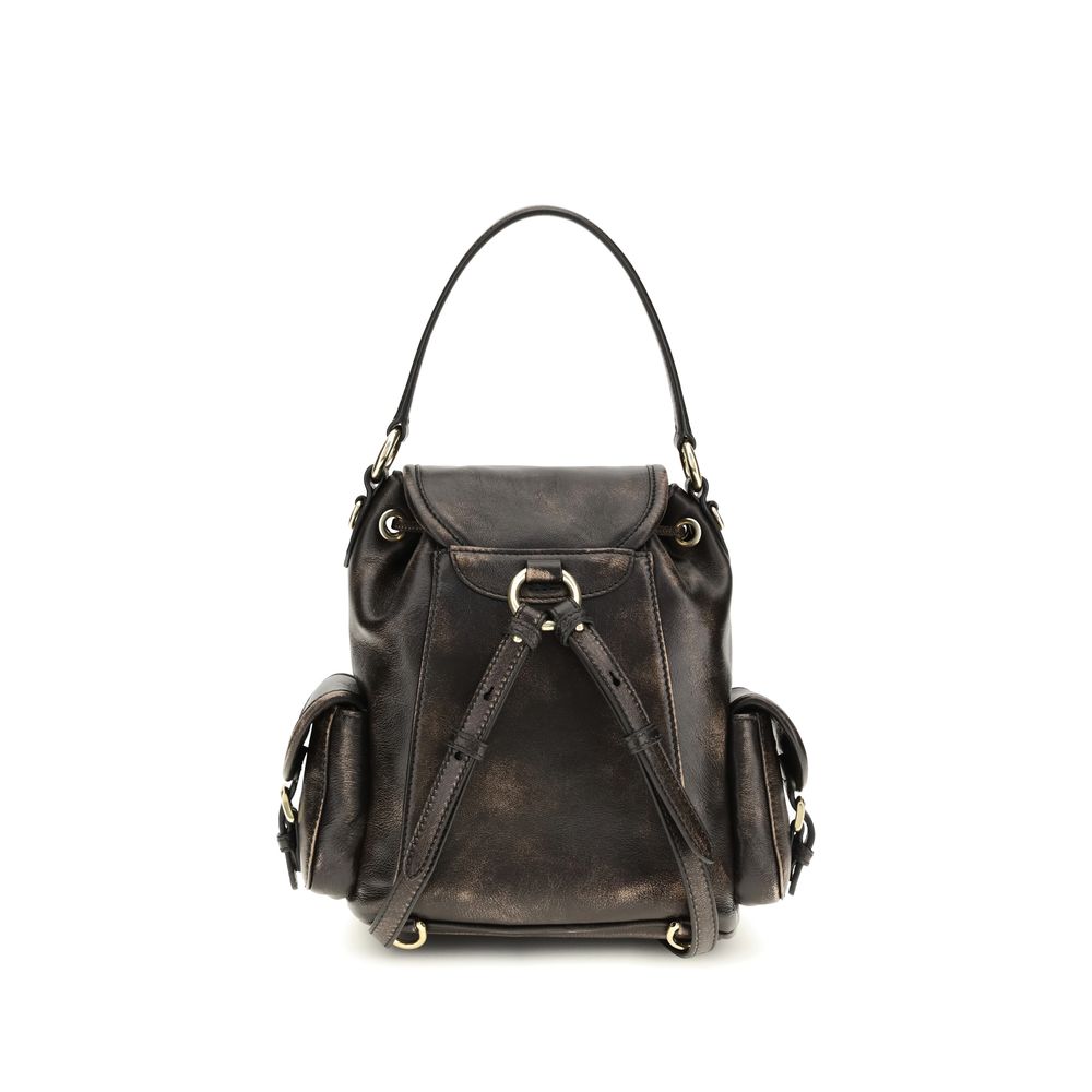Miu Miu Brauner Kalbsleder-Rucksack Bos Taurus-2