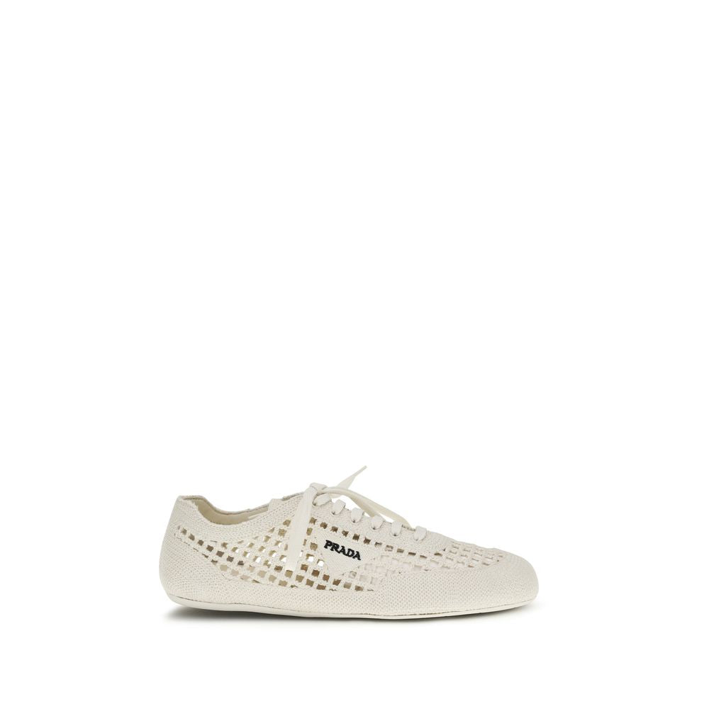 Prada Beige Fabric Low Top Sneakers-1