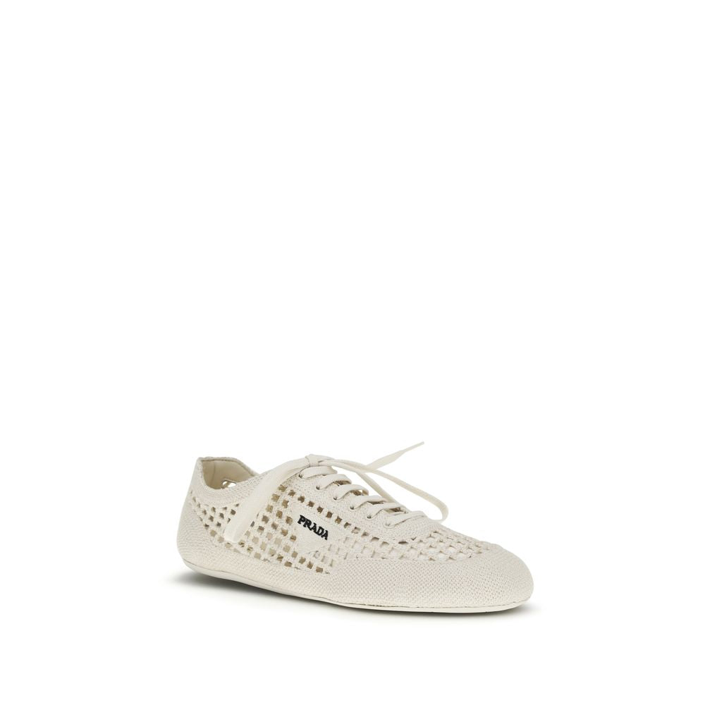 Prada Beige Fabric Low Top Sneakers-2