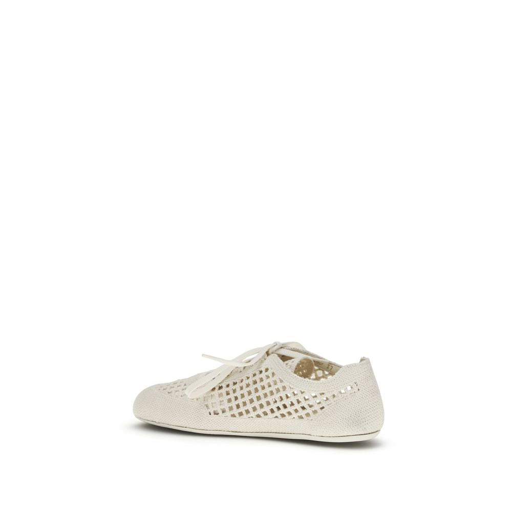 Prada Beige Fabric Low Top Sneakers-3