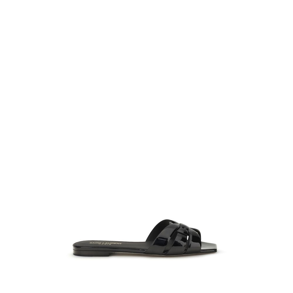 Saint Laurent Black Bos Taurus Calfskin Mules-1