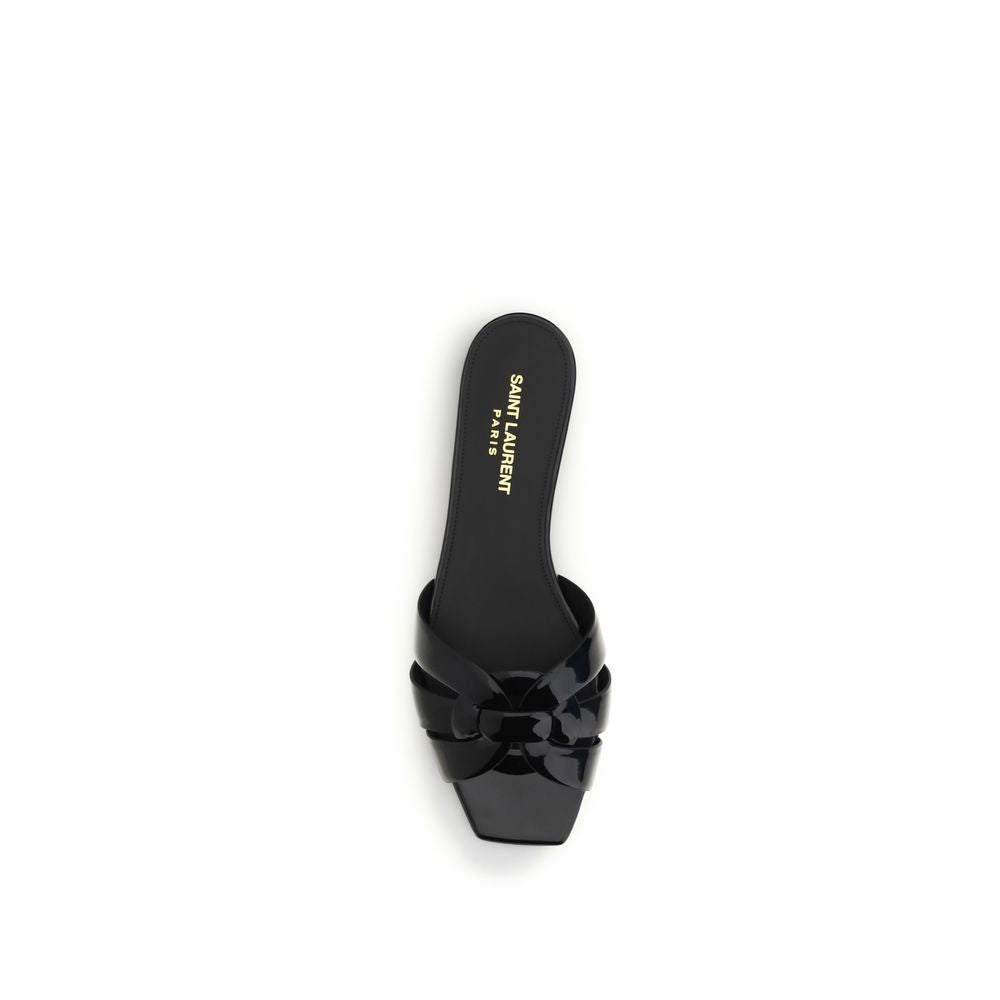 Saint Laurent Black Bos Taurus Calfskin Mules-4