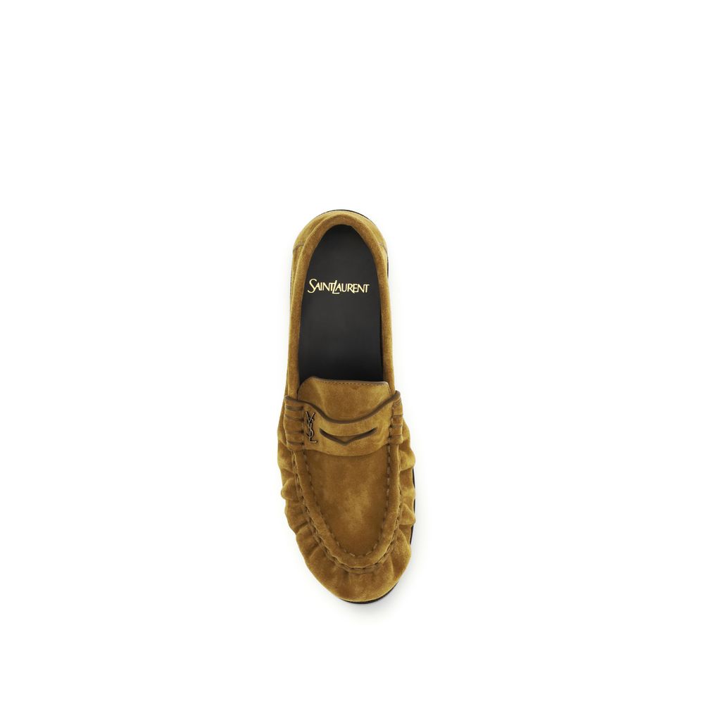 Saint Laurent Beige Kalbsleder Bos Taurus Slipper-Loafer-4