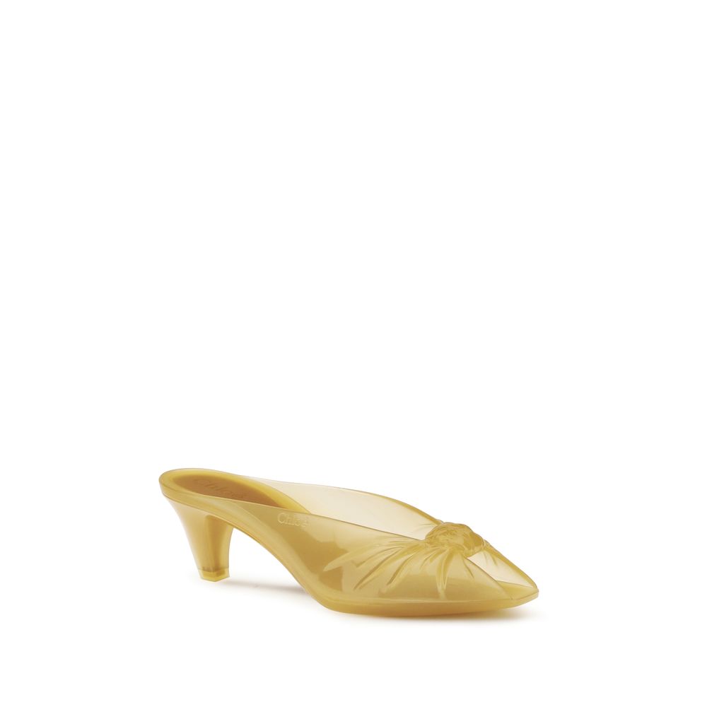 Chloé Beige Gummipantoletten-2