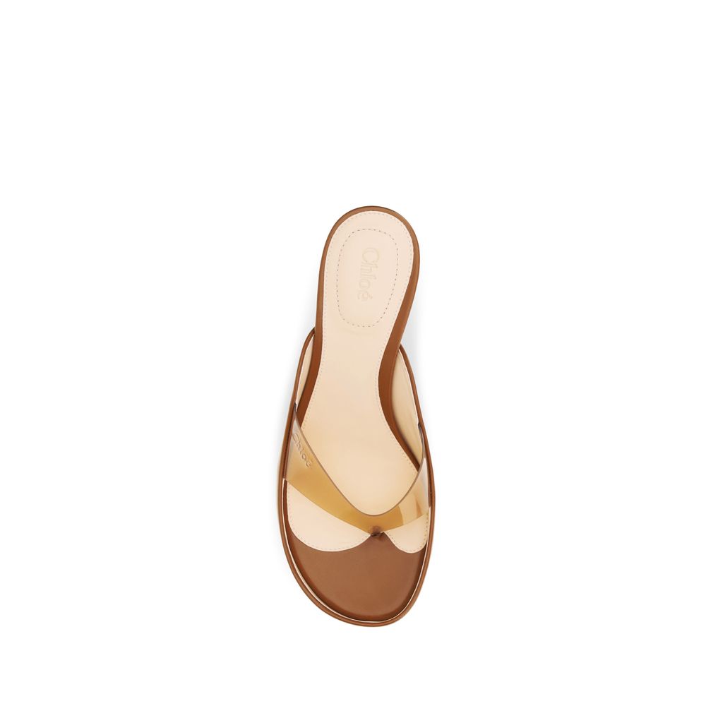 Chloé Brown Calfskin Bos Taurus Stiletto Sandals-4