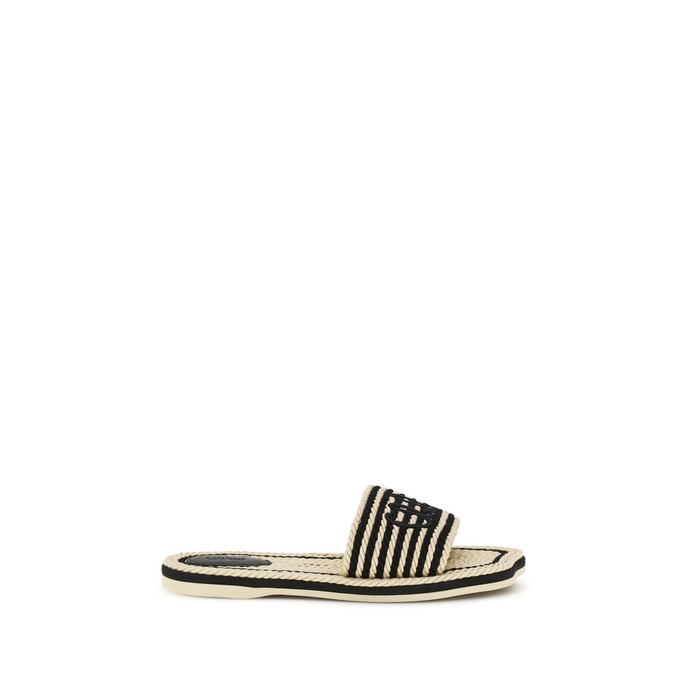 Chloé Mehrfarbige Raffia-Sandalen-1