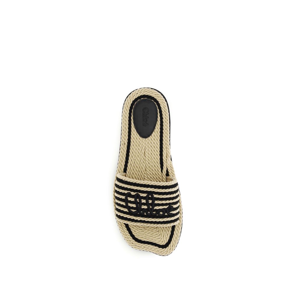 Chloé Mehrfarbige Raffia-Sandalen-3