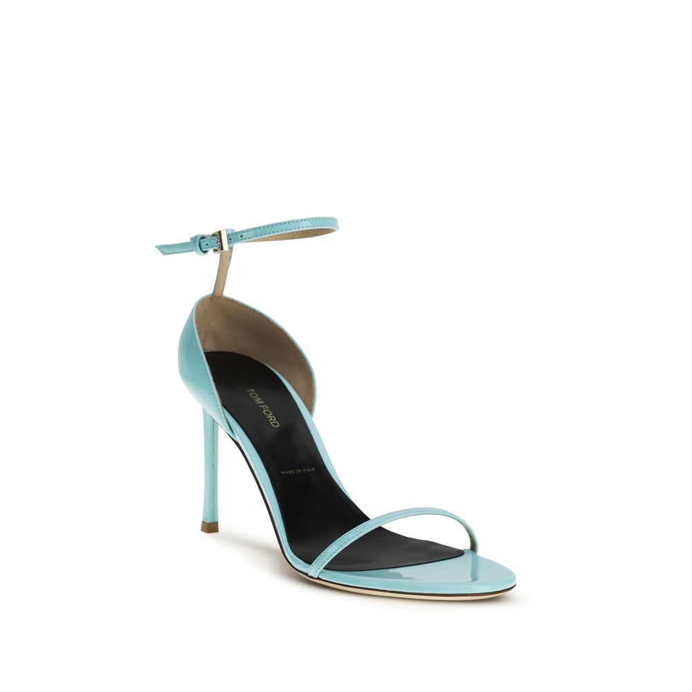 Tom Ford Sandale mit Stiletto-Absatz aus blauem Kalbsleder Bos Taurus-2