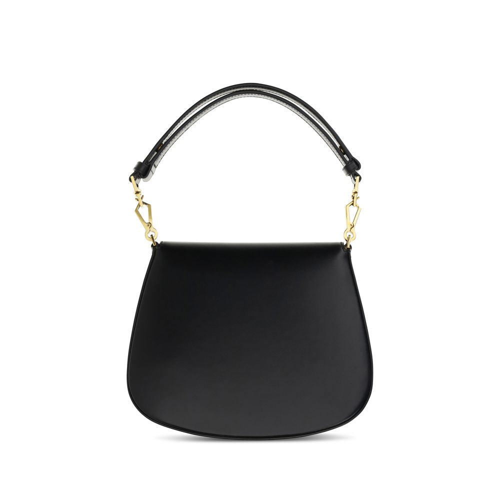 Saint Laurent Schwarze Kalbsleder Bos Taurus Handtasche-2