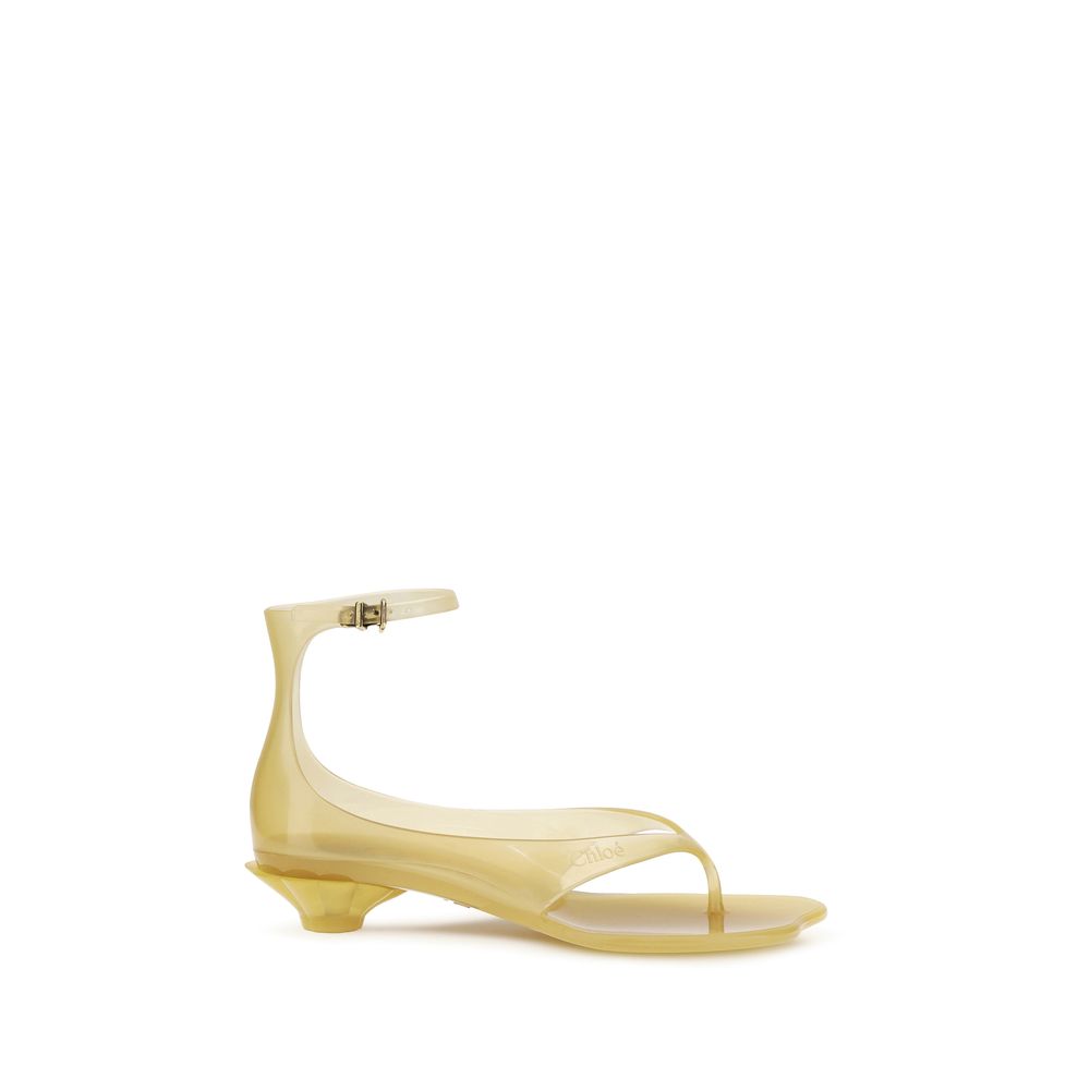 Chloé Beige Polyurethane Flat Sandals-1