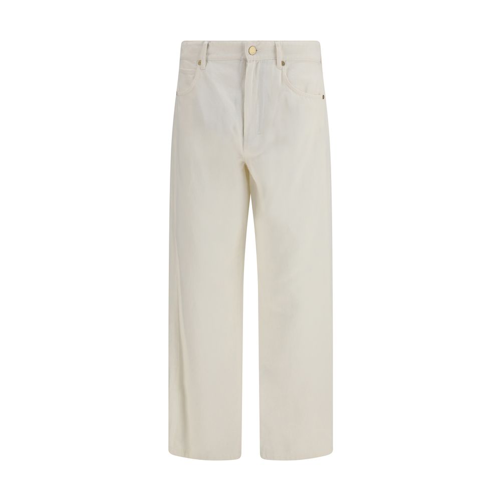 'S Max Mara Beige Cotton Trousers in a Casual Look