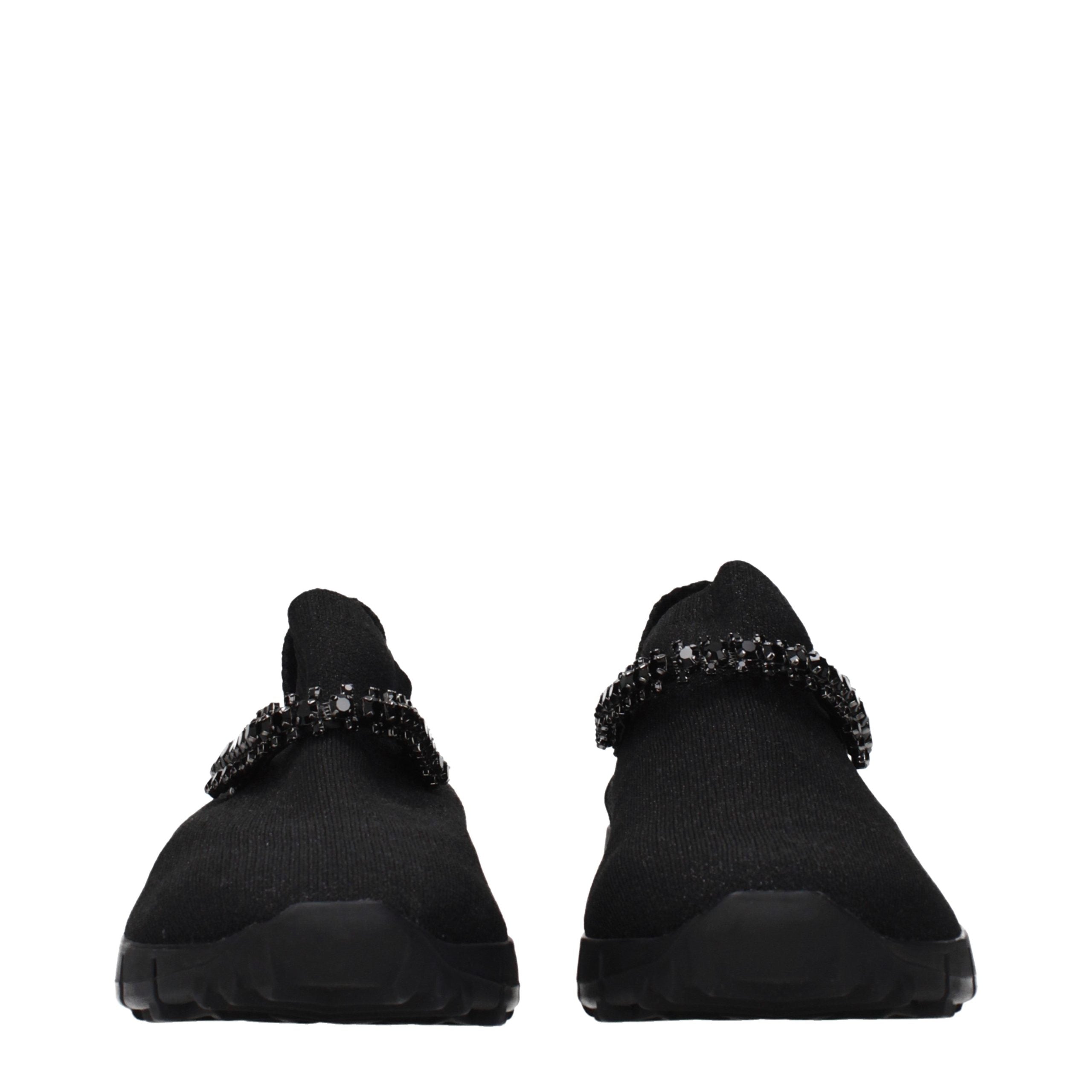 Jimmy Choo Schwarze Loafer aus Stoff zum Hineinschlüpfen-3